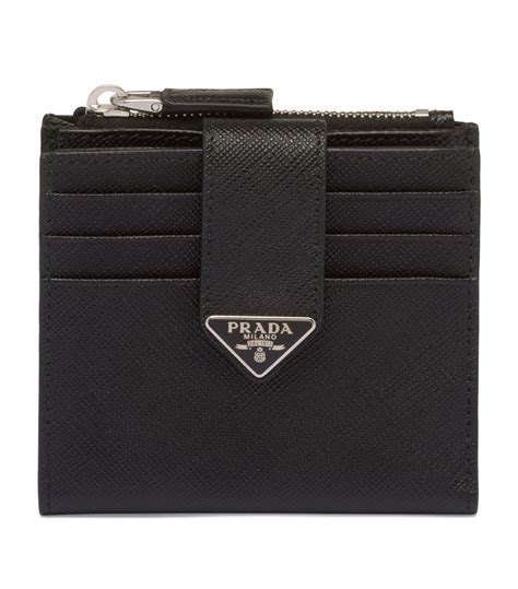 prada saffiano leather bi-fold cardholder|Prada saffiano zipper wallet.